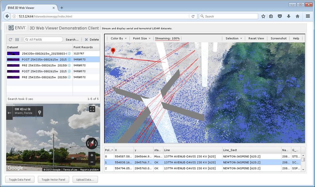 Harris Geospatial Solutions: 3D LiDAR Web Viewer Data Visualization without Limits Stream unlimited number of points ENVI Analytics for the Enterprise Integrate trusted analysis algorithms with