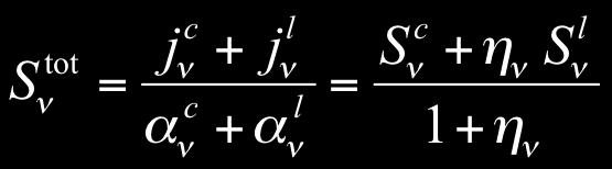 , a spectral line: η ν = α νl / α ν c = line-to-continuum