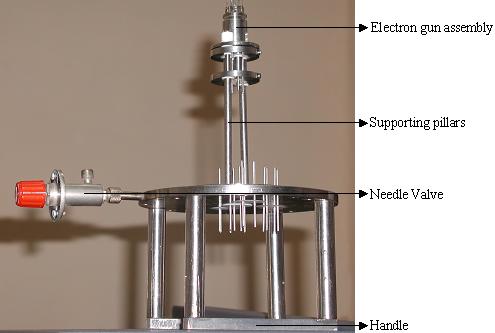 Current Status Mechanical design: Fig. 6 and Fig.7, shows the zoomed portion of the linear trap and electron gun assembly.
