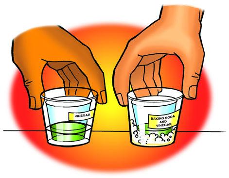 4. The carbonated water and water should not have splashed into the indicator solutions. Why did the indicator solution change color in one set of cups?