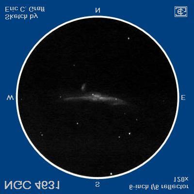 NGC 4631 - the Herring or Whale galaxy is another favorite target for this time of year. This large, edge on bright galaxy presents a nice target to nearly any size telescope.