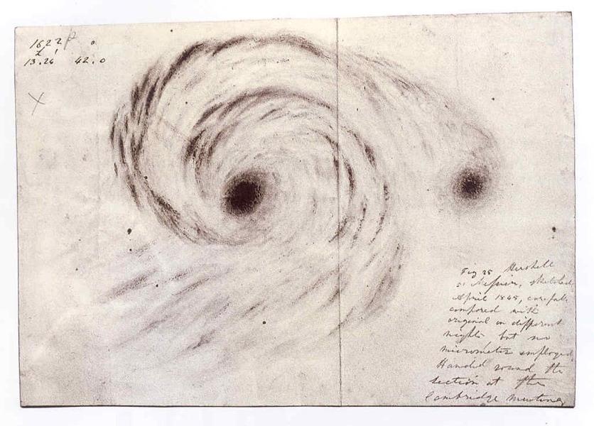 The Spiral Nebulae In 1845, William Parsons was observing with his 72-inch Leviathan of Parsonstown He detected spiral structure in nebulae, and promptly