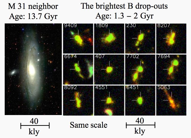 merging: Young galaxies are