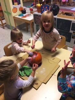 Painting pumpkins required several life skills from your child: FOCUS they used