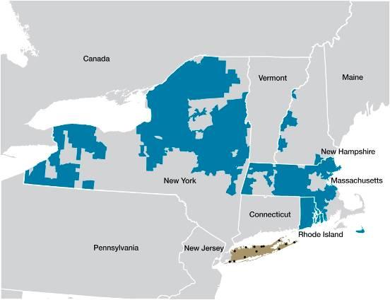US Electric Footprint ¾ 3.4 million electric distribution customers in Upstate NY, Massachusetts, Rhode Island and New Hampshire. ¾ Five electric distribution companies.