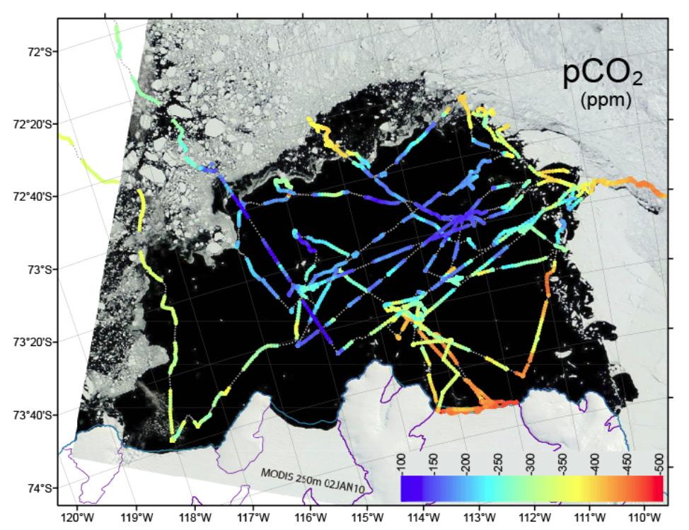 Amundsen Sea Amundsen Polynya ASPIRE pco 2 (ppm) Chl a (µg L -1 ) Getz Dotson Getz Dotson 3 1 1.