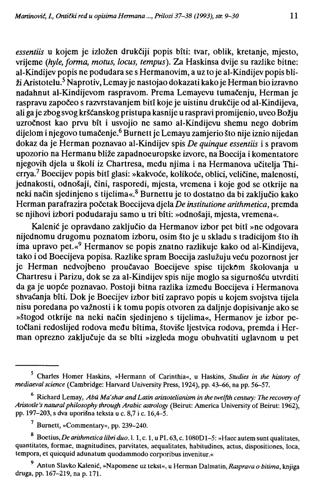Martinović, L, Ontički red u opisima Hermana..., Prilozi 37-38 (1993), str.