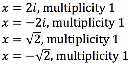 x =, multiplicity of x = -, multiplicity of x =, multiplicity of x =, multiplicity of x = -, multiplicity of Slide 6 / 57