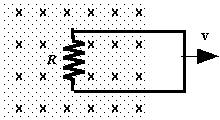 Use the following to answer questions 11-12. A circuit is pulled with a 16-N force toward the right to maintain a constant speed v.