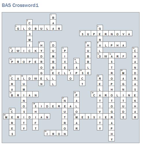 PREVIOUS NEWSLETTERS ARE AVAILABLE IN PDF FORMAT IN THE MEMBERS AREA OF THE BAS WEBSITE This includes the previous crossword so if