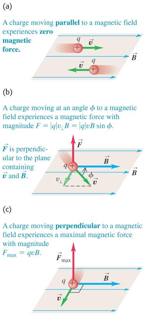 The interaction of magnetic force and charge The moving charge interacts with the fixed magnet.