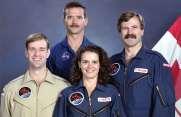 Front row: Robert Thirsk and Roberta Bondar. The four Canadian recruits in 1992.