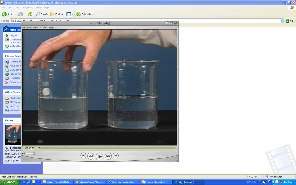 which a fluid pours) As a fluid moves a shear stress is