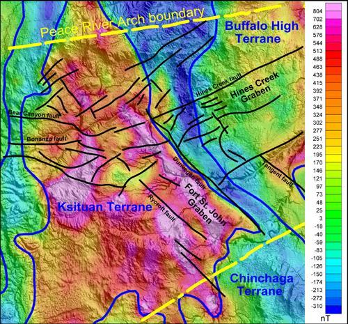 other structural features of the data. The amplitude provides information about lithological variations in magnetic basements.