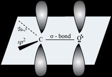 C=O double bond is polarised due to higher electronegativity of oxygen relative to carbon.