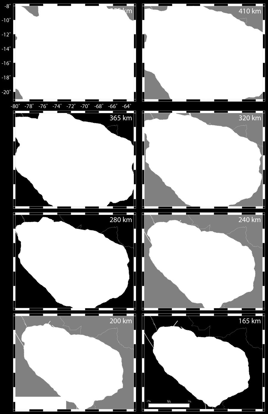 S-wave tomography 2 at different depth