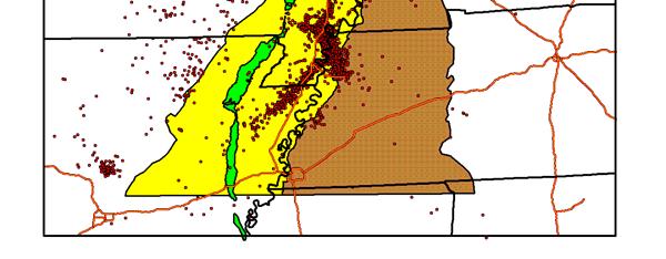 signature Location of seismicity Geology and Seismicity - 19 Mississippi Embayment & Central United States Seismicity I-70 I- 44 I-55 I-57 I-24 I-64 Lowlands: Alluvium