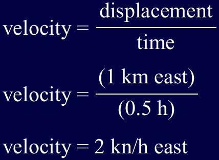 1 Velocity Motion For example, if you were to travel 1 km