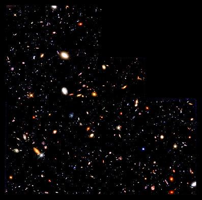 Galaxies as Tracers of Space Hubble Space Telescope Deep Field 5 million
