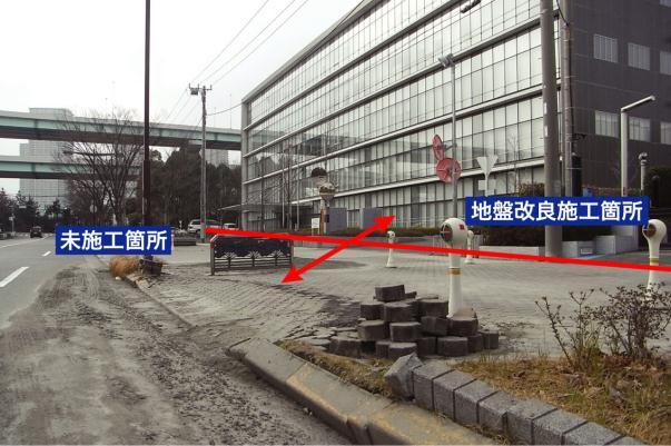 Unimproved ground Zone of ground improvement Figure 5: Excellent performance of SCP-improved ground in Tatsumi; and an undamaged building resting on improved ground in Shin-kiba while adjacent to it,