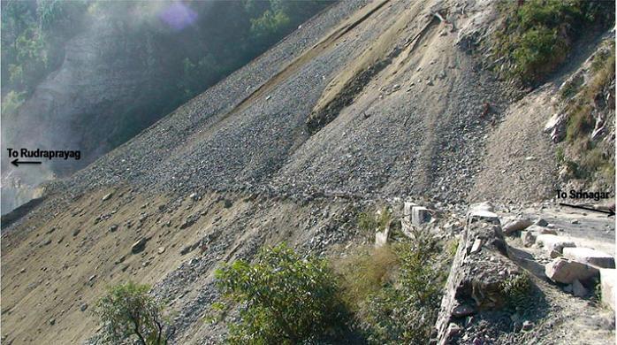 Blockage of the NH-58 due to slope failure in 2013 (Source: Indervir S. Negi, Kishor Kumar, Anil Kathait & P. S. Prasad, 2013) Condition of NH-58 in January 2016 III.