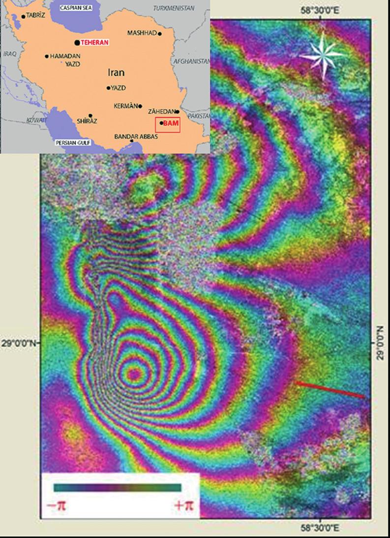 15 years of SAR Interferometry Boll. Geof. Teor. Appl., 49, 151-162 Fig. 3 - The 2003 Bam earthquake: co-seismic interferogram of the epicentral area.