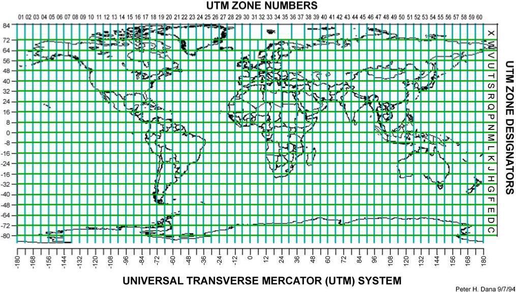 Eastings The vertical lines are numbered from an imaginary line 500 000 m west of the zone s centre meridian.