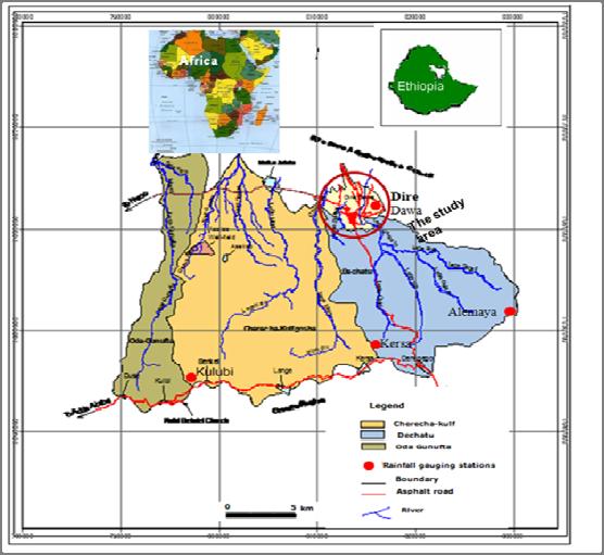 General description of the study area Location Dire Dawa city is located in the eastern part of Ethiopia between 9 0 27 N and 9 0 49 N latitude and 41 0 38`Eand 42 0 19`E longitude, and in the