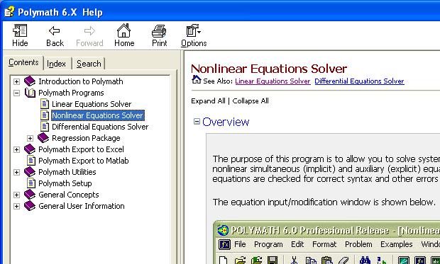 Now review the Non linear Equations solver: Following Example 1 and Example 2 given in the Polymath program tutorial solve the following problem.
