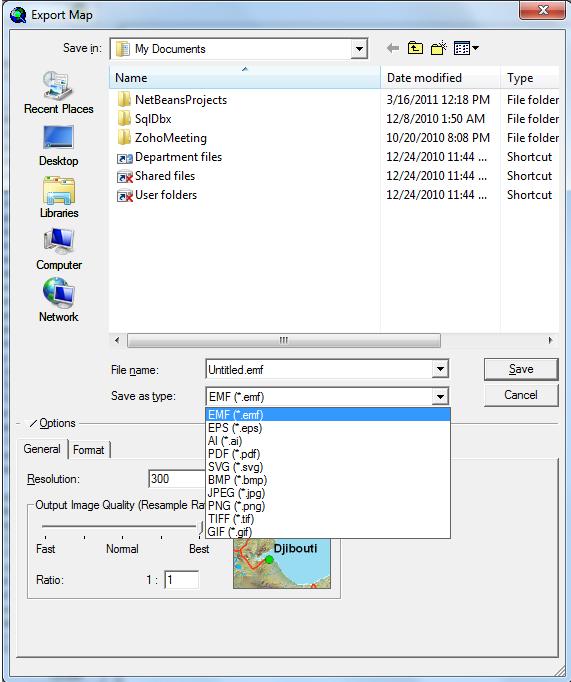 DGCS in ArcGIS User Guide 16 FIGURE 2.16 EXPORT MAP 2.8 Loading an ArcMap Document You can load an ArcMap document in the Table of Contents pane.