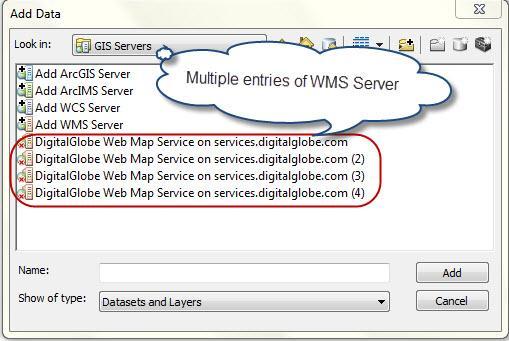 Unwanted entries can also be deleted using ArcCatalog. 2.9.1 RENAMING WMS SERVER ENTRY WMS Server with similar names makes the process of identification cumbersome.