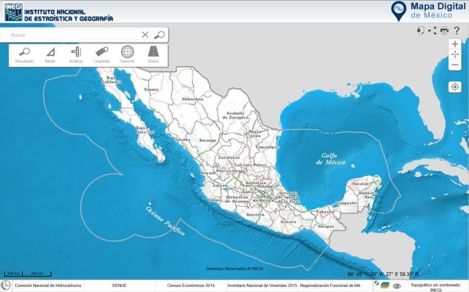 More than 225 layers of information and more than 71 million geographic objects, organized into 42 themes. Base Maps: http://www.inegi.org.mx/geo/contenidos/mapadigital/default.aspx 1.
