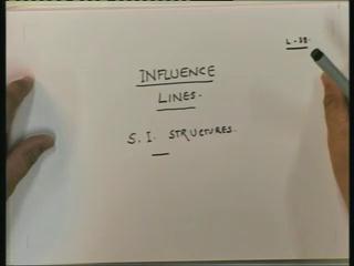 (Refer Slide Time: 04:50) Today, we are going to look at influence lines and it is going to be statically indeterminate structures and somewhere where you could not directly get the statically