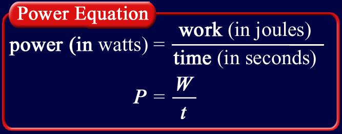 1 Work and Power Calculating Power Power can be calculated by