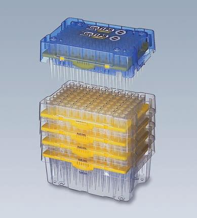 Reloads allows individual trays to be lifted off of the respective stack (left) or dual tray (right) without contamination.