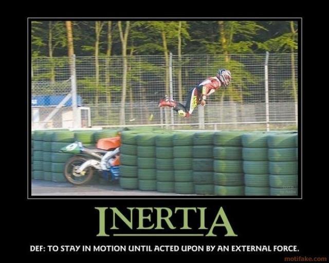 Inertia: the tendency of an