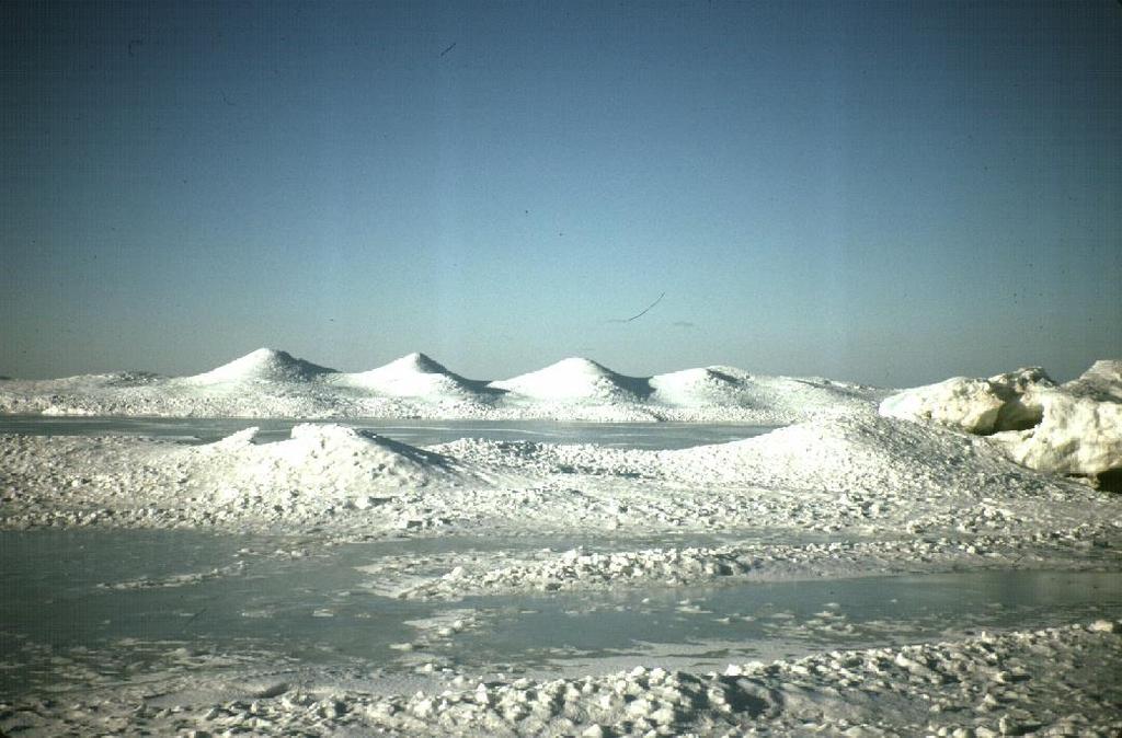 Ice Volcanoes along Lake Superior Ice water volcanoes form on Earth.