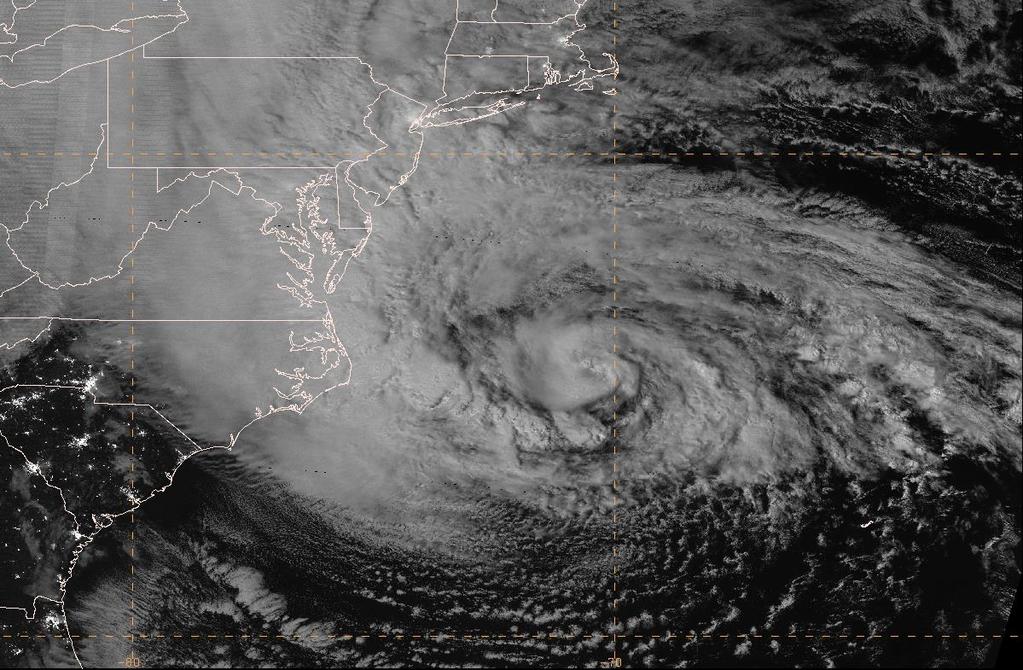 (NPP) moonlight visible images of Hurricane Sandy at
