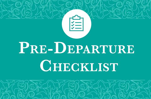 Pre-Departure Checklist Entry Cards and Other Ceremony Cards Valid Photo IDs for All Adults, 18 years and older Child / Adult Identification Wristbands provided with Entry Card