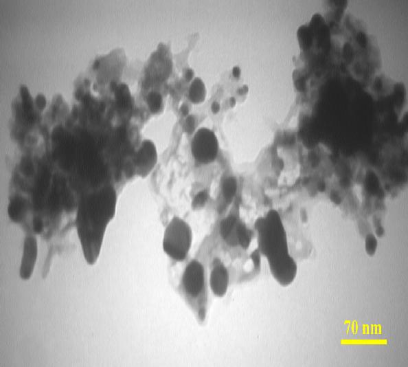 S. Sedaghat et al., J. Appl. Chem. Res., 10, 1, 103-109 (2016) 107 Figure 4. TEM images of silver nanoparticles. Figure 4 shows the TEM images of the Ag nanoparticles produced.