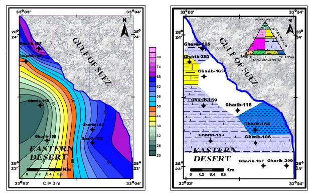3.1.3 Wata Formation: Isopach map: clarifies that the thickness of this formation increases toward the south eastern and north western parts of the study area reaching the maximum thickness 96 m at