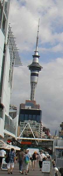 Sky s the limit! This is the Sky Tower in Auckland, New Zealand. Sky Tower is the tallest tower in the Southern Hemisphere and the twelfth tallest in the World.