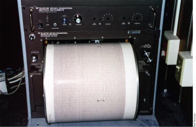 This seismograph records earthquakes on a strip of paper attached to a rotating drum. - Where Do Earthquakes Occur and How Often?