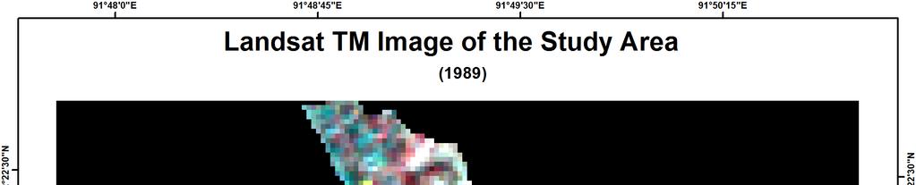 Figure 2: Landsat TM image (1989) of Study area Source: SPARRSO, 1989 Figure 3: Rapideye image (2011) of Study