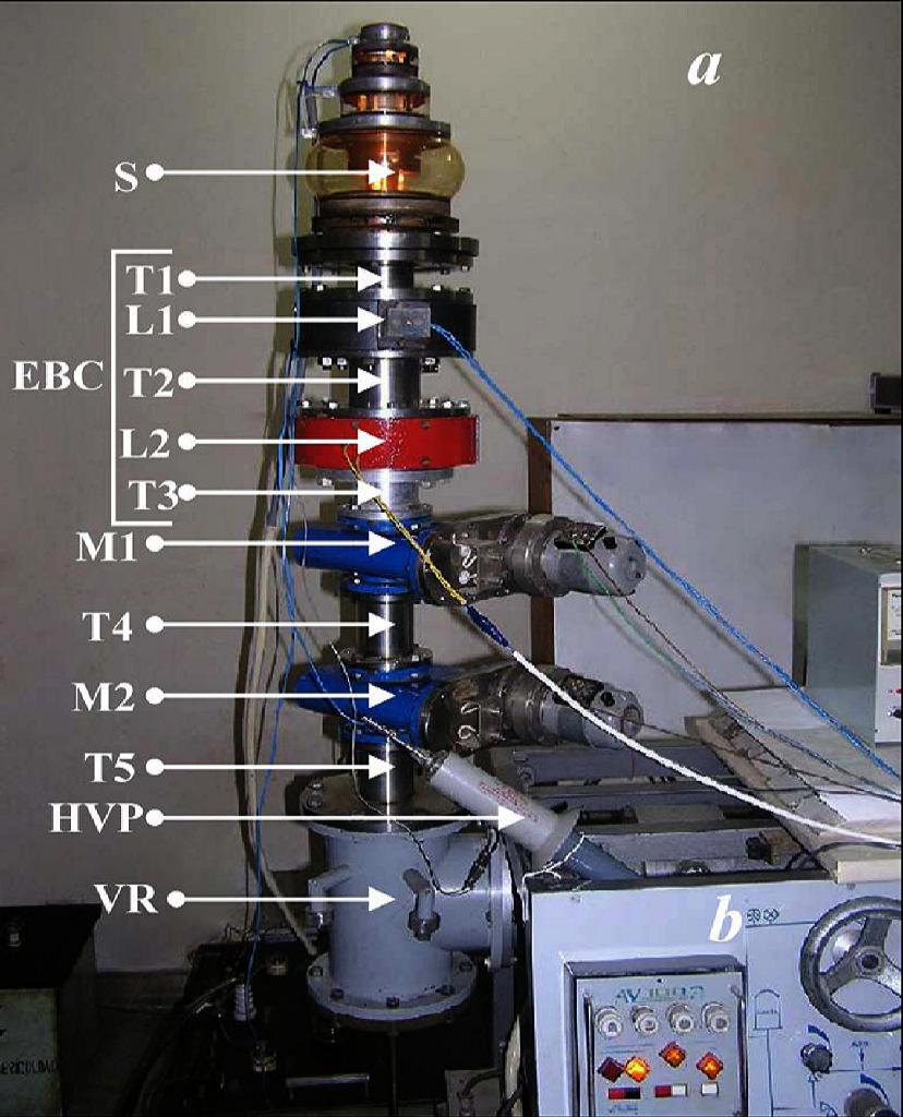 2. Experimental Setup The beam system, (a), and part of the vacuum system,(b), of the Installation DIADYN are presented in figure 1.