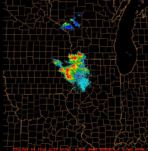 This figure shows the cells that start in Iowa and then make their way into Southern WI.