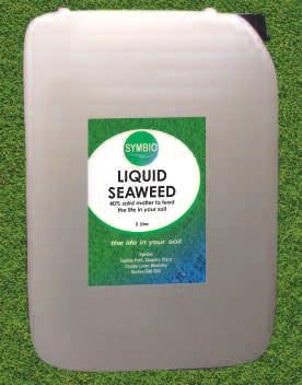 Applied at 1-5 litres per hectare. Pack size 10kg tub 25kg sack. Symbio Liquid Seaweed A highly concentrated liquid seaweed that can be mixed with all fertilisers and liquid applications.