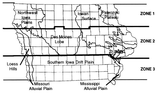 Iowa Ecotype Zones North Central South Courtesy of