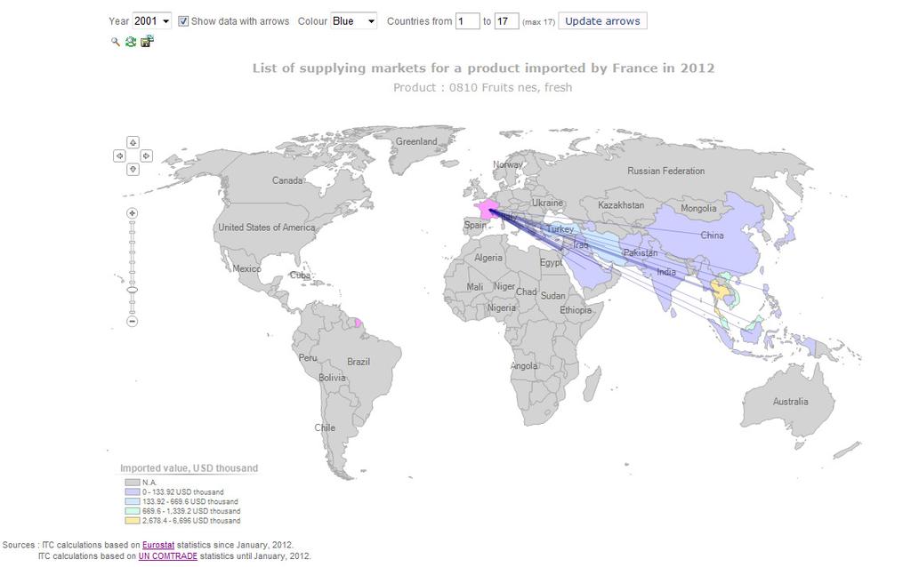 TRACKING THE SPREAD ORIGIN Only those countries where SWD