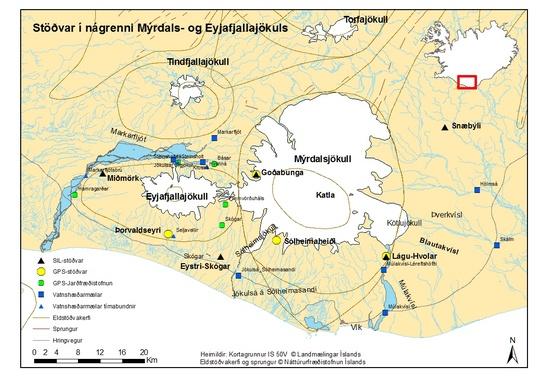 Figure 2 The location of the Katla caldera in southern Iceland Look at Figure 2. Notice that Katla lies beneath the Mýrdalsjökull ice cap.